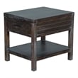 Nikay Side End Table- 1 Drawer- Shelf- Dark Brown Mindi Wood- 26 Inch