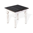Kiyan End Table- 1 Drawer- Off White- Dark Brown Mahogany- 24 Inch