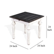 Kiyan End Table- 1 Drawer- Off White- Dark Brown Mahogany- 24 Inch