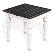 Kiyan End Table- 1 Drawer- Off White- Dark Brown Mahogany- 24 Inch