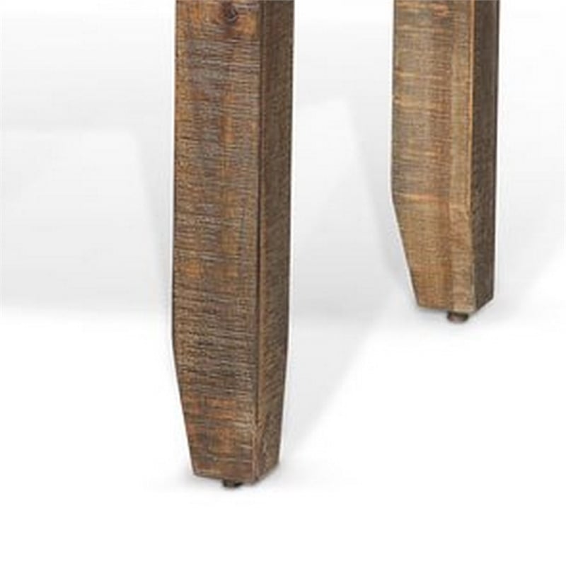 Flint Side End Table- Dark Brown Mahogany Wood Frame- 22 Inch Square