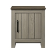Nena End Table with Cabinet Door- Brown Wood Top- Oak Gray 22 Inch