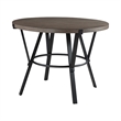 Rowl Counter Height Table- 48 Inch Brown Round Wood Top- Metal Legs