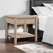 Neka Side End Table- Drawer Shelf- Brown Wood and Veneer- 24 Inch