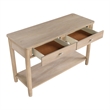 Neka Sofa Console Table- Farmhouse Natural Brown Wood Veneer- 48 Inch