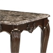 Hesar Side End Table- 28 Inch Marble- Cherry Brown Wood Cabriole Legs