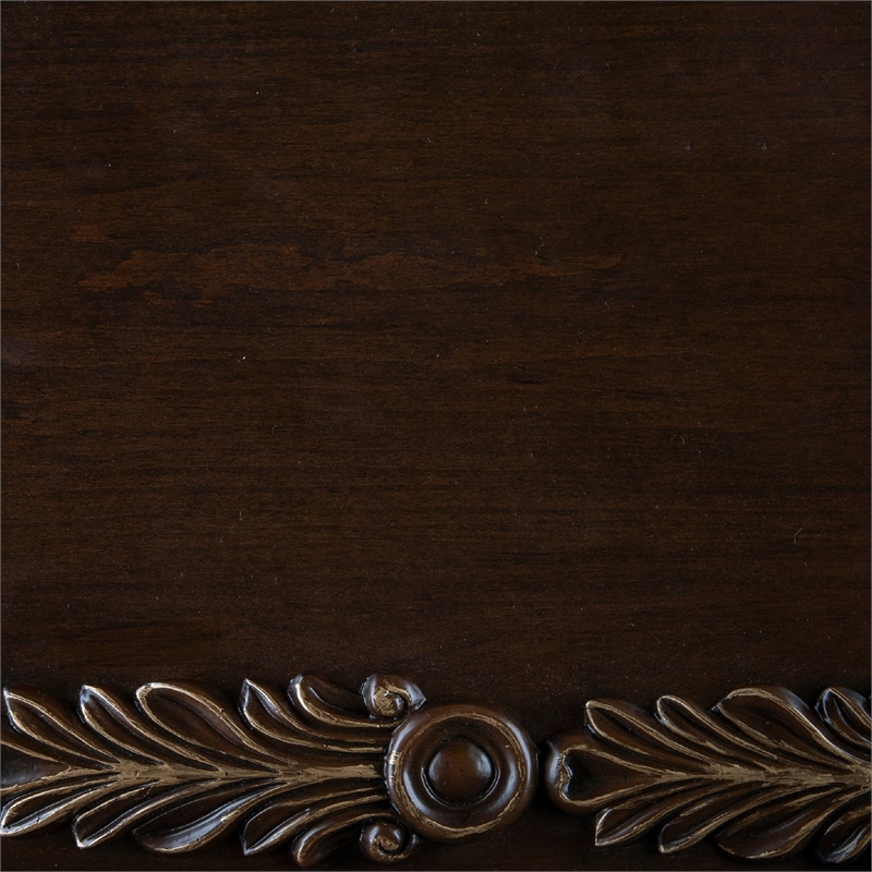 Hesar Side End Table- 28 Inch Marble- Cherry Brown Wood Cabriole Legs