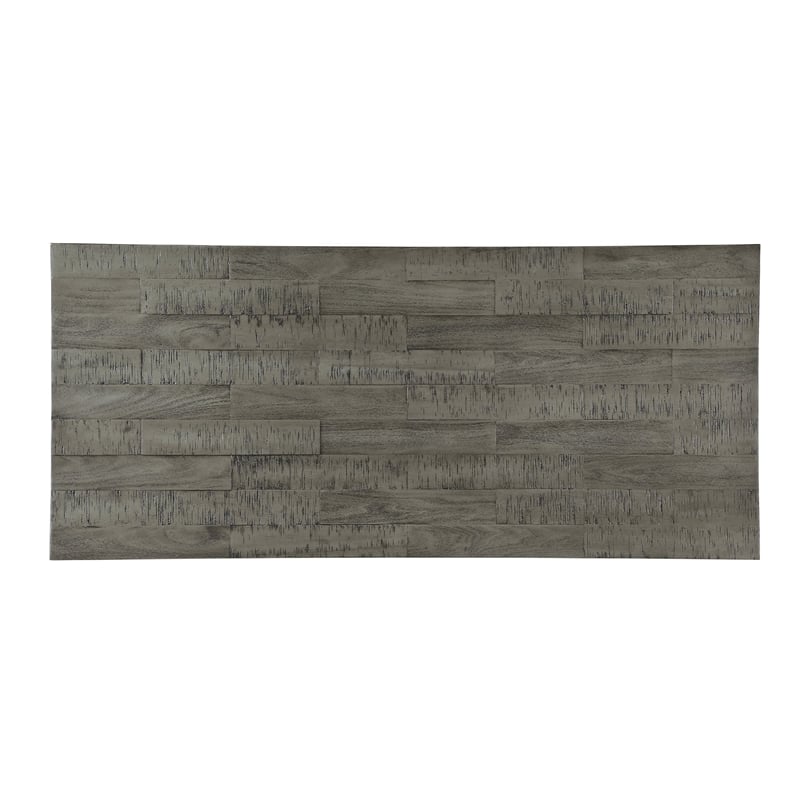 Anab Counter Height Table- Rectangular Gray Wood and Turnbuckle Base