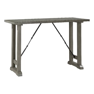 Anab Counter Height Table- Rectangular Gray Wood and Turnbuckle Base