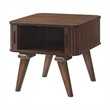 Manny Side End Table- 2 Tambour Doors- A Frame Walnut Brown 24 Inch
