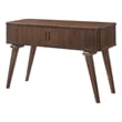 Manny Sofa Console Table- 2 Tambour Doors- Walnut Brown 48 Inch