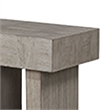 Lezy Side End Table- 22 Inch- Gray Oak Wood Top- Double Pedestal Base