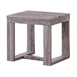Knic Side End Table- 24 Inch- Gray Square Wood Top- Double Pedestal