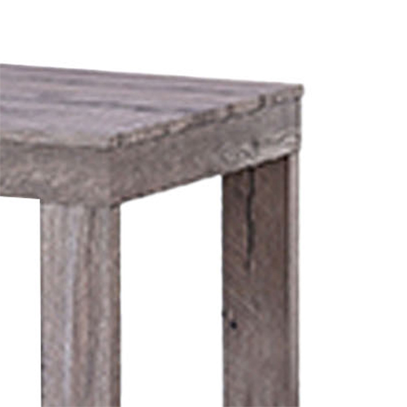 Knic Side End Table- 24 Inch- Gray Square Wood Top- Double Pedestal