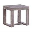 Knic Side End Table- 24 Inch- Gray Square Wood Top- Double Pedestal