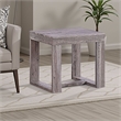 Knic Side End Table- 24 Inch- Gray Square Wood Top- Double Pedestal