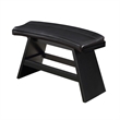 Elsaa 31 Inch Bar Height Bench- Black Faux Leather Upholstery- Solid Wood