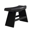 Elsaa 31 Inch Bar Height Bench- Black Faux Leather Upholstery- Solid Wood