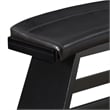 Elsaa 31 Inch Bar Height Bench- Black Faux Leather Upholstery- Solid Wood