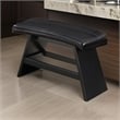 Elsaa 31 Inch Bar Height Bench- Black Faux Leather Upholstery- Solid Wood