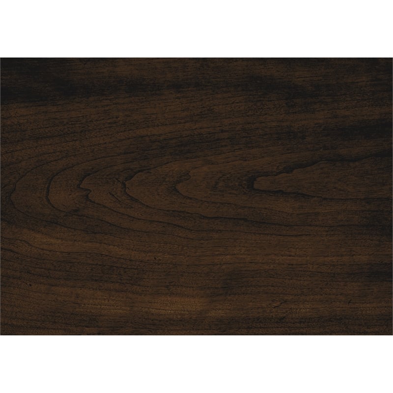 Humpty 43 Inch Bench- Gray Polyester Upholstery- Cherry Brown Solid Wood