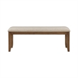 Nil 49 Inch Bench- Beige Polyester Upholstered Seat- Cherry Brown Wood