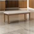 Nil 49 Inch Bench- Beige Polyester Upholstered Seat- Cherry Brown Wood