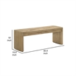 Meni 51 Inch Wide Dining Bench- Panel Legs- Oak Brown Solid Wood