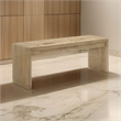 Meni 51 Inch Wide Dining Bench- Panel Legs- Oak Brown Solid Wood