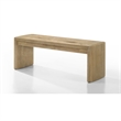Meni 51 Inch Wide Dining Bench- Panel Legs- Oak Brown Solid Wood