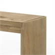 Meni 51 Inch Wide Dining Bench- Panel Legs- Oak Brown Solid Wood