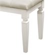 Lura 54 Inch Accent Bench- Button Tufted Foam Faux Leather- White Wood