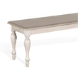 Sain Dining Bench- Taupe- White Mahogany Wood- Turned Legs- 68 Inch