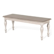 Sain Dining Bench- Taupe- White Mahogany Wood- Turned Legs- 68 Inch