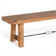 Jake Dining Bench- Light Brown Mahogany- Turnbuckle Accent- 64 Inch