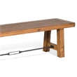 Jake Dining Bench- Light Brown Mahogany- Turnbuckle Accent- 64 Inch