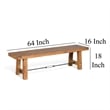Jake Dining Bench- Light Brown Mahogany- Turnbuckle Accent- 64 Inch