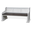 Orso Bench- Slat Back Design- White- Brown Mahogany and Mindi- 64 Inch