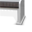 Orso Bench- Slat Back Design- White- Brown Mahogany and Mindi- 64 Inch
