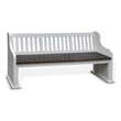 Orso Bench- Slat Back Design- White- Brown Mahogany and Mindi- 64 Inch
