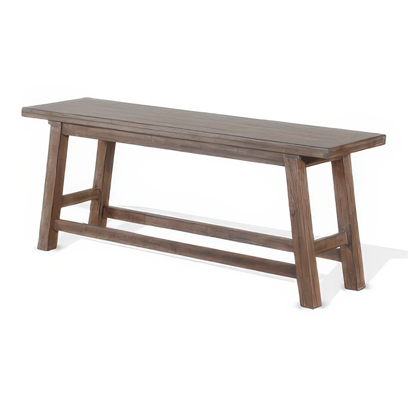 Yael Counter Height Bench- Light Brown Mahogany- Mindi Wood- 60 Inch