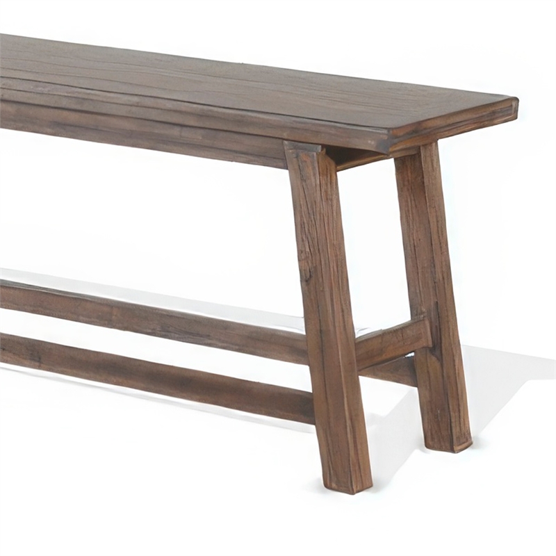 Yael Counter Height Bench- Light Brown Mahogany- Mindi Wood- 60 Inch