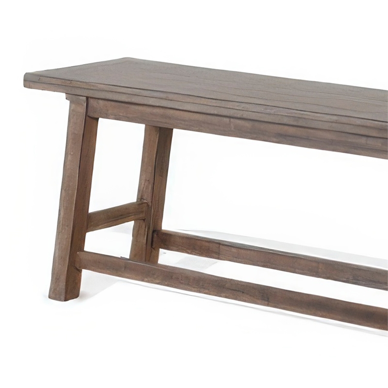 Yael Counter Height Bench- Light Brown Mahogany- Mindi Wood- 60 Inch