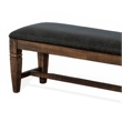 Flint Bench- Dark Gray Faux Leather- Dark Brown Mahogany- 56 Inch