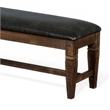 Flint Bench- Dark Gray Faux Leather- Dark Brown Mahogany- 56 Inch