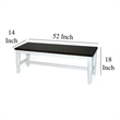 Orso Bench- Off White- Dark Brown Mahogany and Mindi Wood- 52 Inch