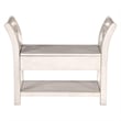 Sime 36 Inch Accent Bench- X-Panel and Storage- Ivory White Mahogany