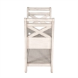 Sime 36 Inch Accent Bench- X-Panel and Storage- Ivory White Mahogany