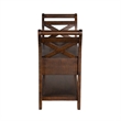 Flint 36 Inch Accent Bench with X-Panel- Storage- Dark Brown Mahogany