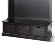 Kota Foyer Coat Rack Entry Hall Tree w Storage Bench- Black 85 Inch